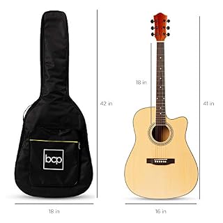 Best Choice Products Kit de guitare acoustique pour débutant avec étui rembourré, sangle, capodastre, cordes… – Image 7
