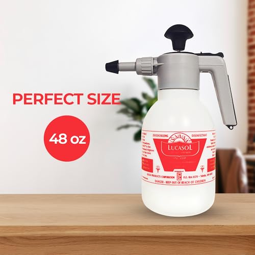 Image of Lucasol Pump Up Sprayer for Large-Area Disinfecting, Easy Handheld Empty Spray Bottle for Salon & Spa Multi Purpose Sanitizer - 48 Fl Oz Capacity