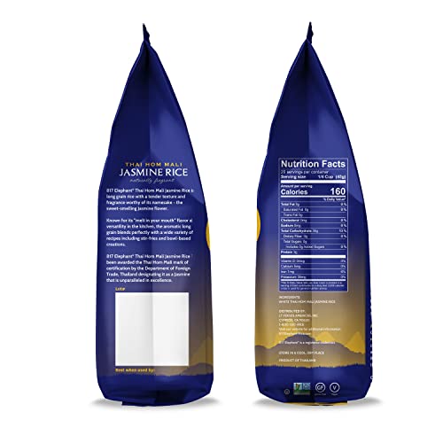 817 Elephant Jasmine Rice White Thai Hom Mali, 2 Lbs (Pack Of 2) #TOP2