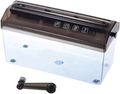 Manueller A4 Aktenvernichter, Mini Handbetriebener Schredder für Zuhause, Ideal für Finanzdokumente, Briefe und A4 Papier, 229mm/9 Zoll Einzug, 3mm Streifenbreite, Tragbar und Leicht