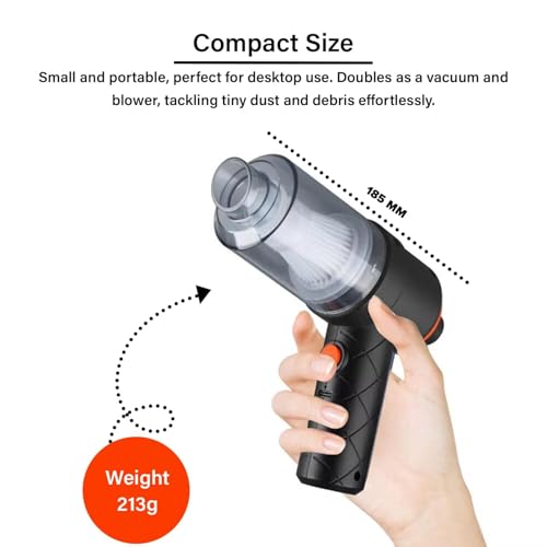 Image of Andrew James Car Vacuum Cleaner 2 in 1 Cordless Handheld Vacuum Cleaner | EVERSYS Portable Mini Vacuum Cleaner with Strong Suction & Blower | Wireless Powerful Car Cleaning Vacuum Cleaner