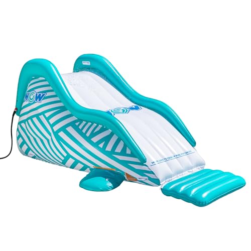 Wow Sports Wiggler Inflatable Sprinkler Slide - White & Teal - Garden Hose Attachment - for Backyard Parties