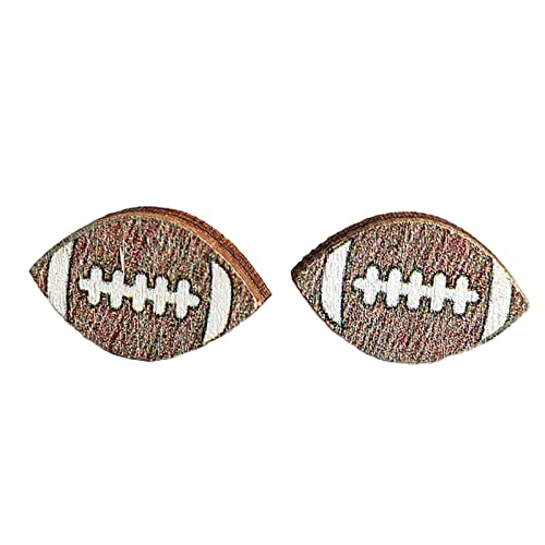 Sweet Heart Round Ball Shaped Sports Player Stud Lightweight Wooden Earrings Ball Game Basketball Volleyball Baseball American Football Jewelry for Women