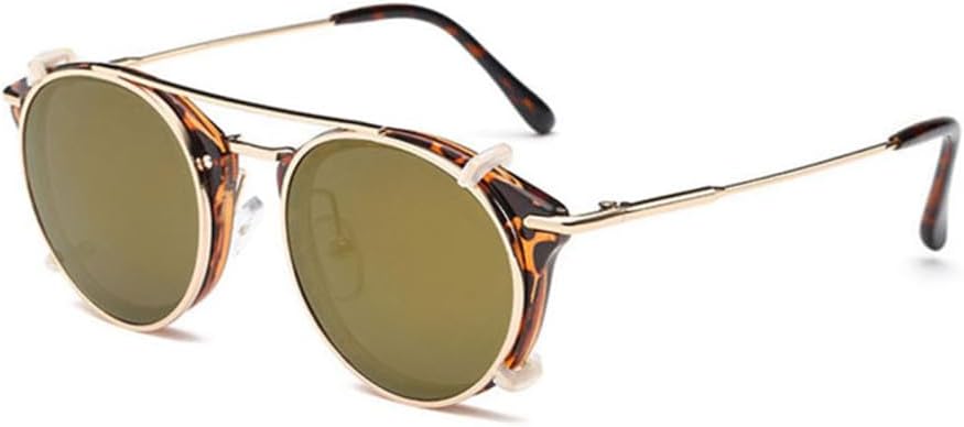 Retro Women Steampunk Sunglasses Flip Separable Lens Men Round Punk Glasses UV400