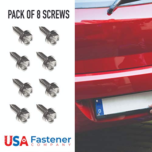Usa Fastener Company SSLPS-8 Stainless Steel License Plate Screws | Rust Proof Screws License Plate Set Of 8 Front And Rear Chrome Locking Screws thumb #5