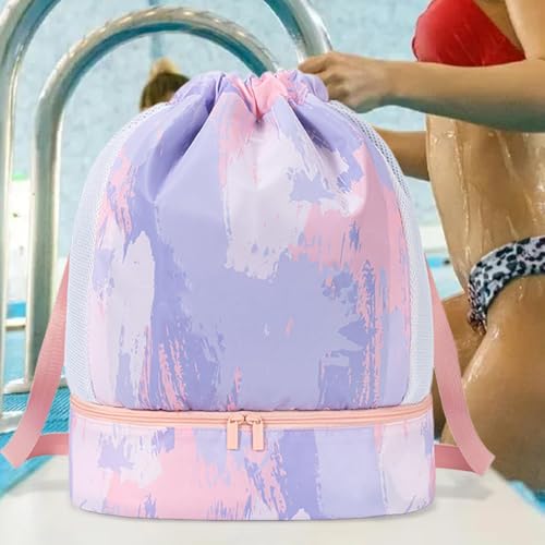 Sac à dos piscine cordon coulissant avec compartiment sec humide - 2