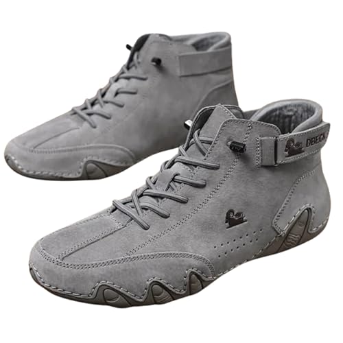 Zixer Dbeck Explorer Wide: Extra-Wide Designed Barefoot Ankle Boots for Outdoor, Biking & Commuting Men's Suede Velcro Leather Casual Sneakers