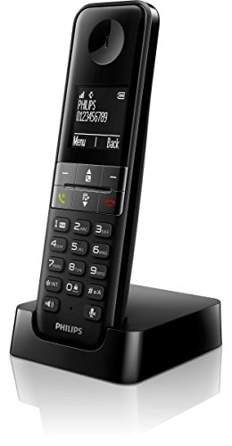 Philips - Téléphone DECT D4701B sans Fil - écran 4,6cm - Noir - Plug-and-Play - Conception optimisée