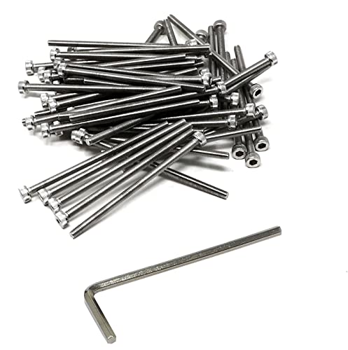 Image of iexcell 50 Pcs M3 x 55mm Thread Pitch 0.5 mm Stainless Steel 304 Hex Socket Head Cap Screws Bolts Kit