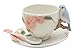 Cosmos 20905 3-1/8" High Bluebird with Apple Blossom Ceramic Cup and Saucer Set, Multicolor