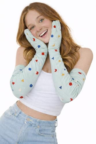 Image of Women's Driving Gloves, Printed Cotton Full Hand Summer Gloves for Protection from Sun Burn /Heat /Pollution (Pack of 1 Pair)