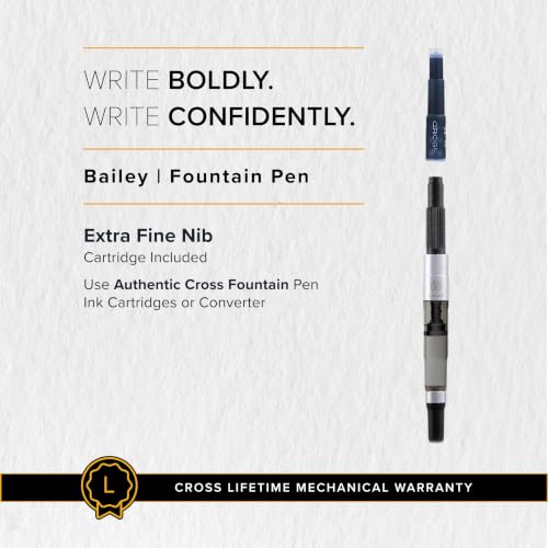 Image of Cross Bailey Fountain Pen (XF Nib, PVD Fittings) Matte Red Lacquer