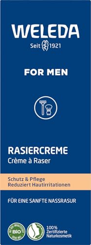 Foto von WELEDA Bio FOR MEN Rasiercreme, Naturkosmetik Rasierschaum für die Pflege und den Schutz der Haut bei Nassrasuren, sanfter Schaum für eine schonende Rasur für Männer (1 x 75 ml)