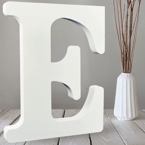 AOCEAN 10 Inch White Big Wood Letters E