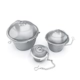 ZORYNTH Ultraschallreiniger, Edelstahl-Mesh-Korb, Teilwaschkorb, für Schmuck, Gewürzball, große Teekugel, Gewürzkugel zum Kochen, Ultraschallreinigerkörbe, 4,5 cm, 6,5 cm, 8,5 cm, 3 Stück