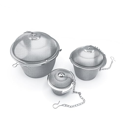 ZORYNTH Ultraschallreiniger, Edelstahl-Mesh-Korb, Teilwaschkorb, für Schmuck, Gewürzball, große Teekugel, Gewürzkugel zum Kochen, Ultraschallreinigerkörbe, 4,5 cm, 6,5 cm, 8,5 cm, 3 Stück