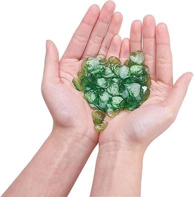 100Pcs 15mm Spring Green Acrylic Leaf Beads with Center Holes DIY Jewelry Making Supplies for Earrings, Bracelets, Necklace Charms, Boho Craft Bead Assortment - Image 2