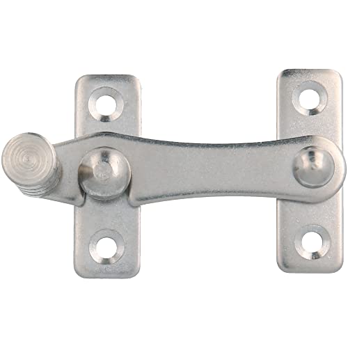 Amig - Aldabilla para Contraventana de Izquierda - 75 x 46 mm - Gancho para Puertas, Ventanas y Contraventanas - Cerradura de Interior y Exterior - Acero Inoxidable 18/8 Plateado Brillante