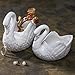 Xesagsnv White Swan Succulent Planter, Porcelain, Candle Holder (2 Pack)