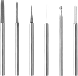 6Pcs Carving Bits Detail Carving Bits for Dremel Rotary Tool Engraving Bit Stainless Steel Carving Drill Bit Detailing Engraving Bits Rotary Carving Bits for DIY Wooden Carving Woodworking