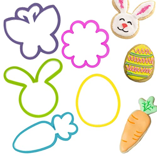 Widdle Celebrations Lot de 5 emporte-pièces Motif Lapin, œuf, Carotte, Fleur et Papillon Cover