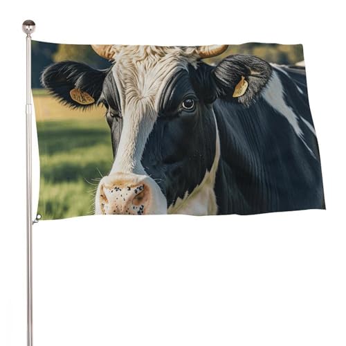 Drapeau de jardin vache laitière XXL pour décorer une ferme ou cour