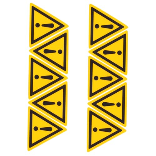CONGARTENO 10 piezas Pegatinas de Advertencia de Seguridad Autoadhesivas Amarillo Resistentes al Agua para Peligrosas y Vehículos Lentos Fáciles de Aplicar Superficies