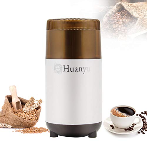Huanyu - Macinino elettrico per cereali, 200 W, 22000 giri/min, tritatutto per chicchi di caffè, spezie, pepe, erbe, noci, medicina