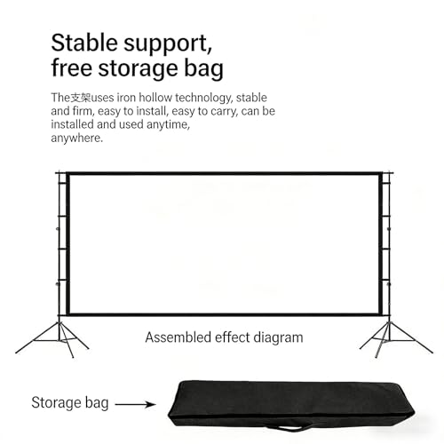 Pantalla de proyección doble soporte 16:9 para exteriores 120 pulgadas miniatura 3