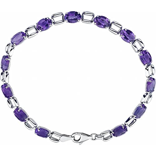 7x5mm Oval Amethyst Bracelet 7