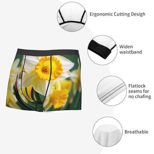 Men's Underwear Boxer Briefs Supersoft Brushed Stretch Boxer Briefs Daffodil Flower Mens Trunks2