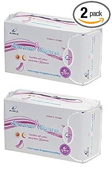 Airiz ACTIVE OXYGEN & NEGATIVE ION RELEX Touchless SOFT COTTON Panty Liners for women- (60 Liners in 2 Pack)