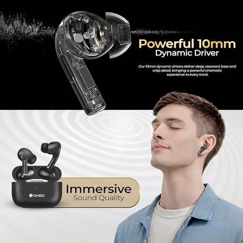 Image of Wireless Earbuds, Bluetooth V5.4, Hi-Res Audio, IPX4 Water Splash Proof, 20+ Hours Playtime, 10mm Dynamic Driver