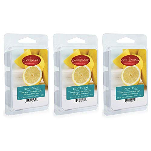 CANDLE WARMERS ETC 3-Pack 2.5 oz Wax Melt Tart Brick, Lemon Sugar