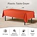 Exquisite 12-Pack Premium Plastic Tablecloth 54in. x 108in. Rectangle Table Cover - Orange