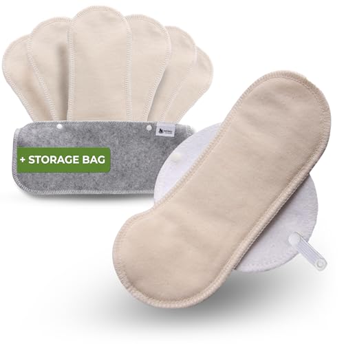 Made in EU - Ultra-Thin Reusable Panty Liners (Medium, 7-Pack) – High-Temp Washable Cloth Panty Liners for Women – Durable & Breathable Organic Cotton Keeps You Fresh & Dry for Daily Vaginal Discharge