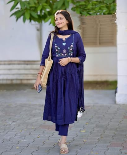 Image of KLOSIA Women Printed A-Line Kurta and Pant Set with Dupatta