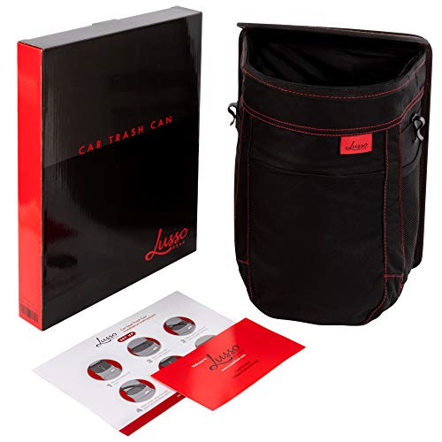 Lusso Gear Car Trash Can With Lid And Removeable Liner, Hanging Car Trash Bag With Hooks, Waterproof Fabric Car Garbage Bin, Automotive Travel, Trashcan Car Accessories, For Truck Van And Suv (Red) #TOP7