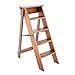 Składane drabiny stołki schodowe Drewniana wielofunkcyjna przenośna drabina 5-stopniowa krzesło Schody Lekka biblioteka domowa Drabina do wspinaczki, naturalny kolor drewna