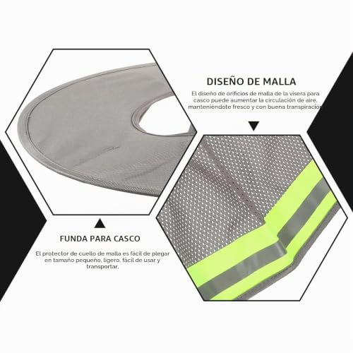 Miniatura 9 de Mobestech Visera De Casco De Ala Completa Con Protección Solar Y Cubierta Reflectante Para Cuello Y Cara En Trabajos Al Aire Libre