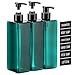 Segbeauty Shampoo Flaschen, 3 Stück 500 ml leere Pumpflasche, Nachfüllbare Seifenspender plastik, Shampoo Spülung Duschgel Spender mit Selbstklebend Wasserdichten Etiketten für Küche Bad, Hellmeergrün