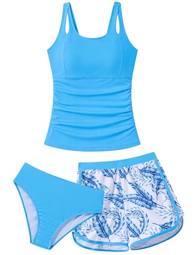 Image of TUONROAD Girls 3pcs Tankini Swimsuit Size 11-16 Bathing Suits for Teens