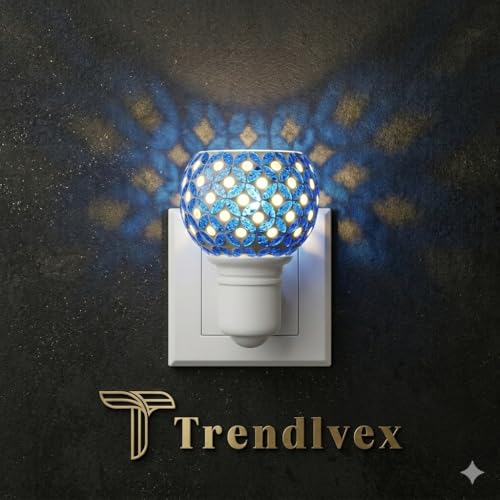 Image of Electric Kapoor Dani with Night Lamp & Camphor Diffuser - Premium Ceramic Dhoop Burner for Pooja, Home & Office. Versatile Electric Aroma Burner for Aromatherapy & Repellent. (Blue)