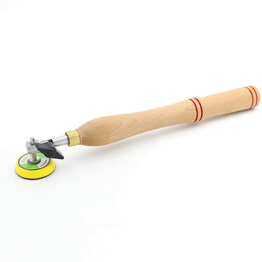 Kit Levigatrice Manuale Per Ciotole In Legno – Testina Da 1 E 2 Pollici, 50 Dischi Abrasivi (grana 60-320), Manico Ergonomico, Ideale Per Superfici Curve E Piane