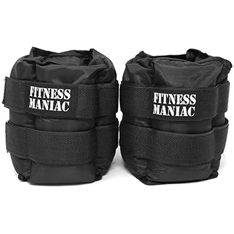 FITNESS MANIAC USA Ankle Weights with Adjustable Double Straps Wrist Leg Weight for Walking Jogging Gym Exercise Gymnastics Aerobics 12 lbs (Two 6-lbs) Cover