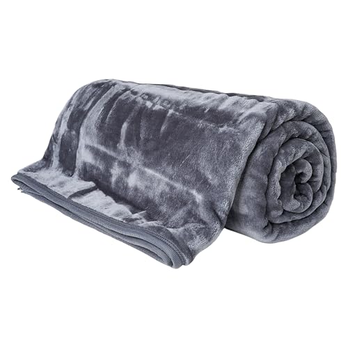 Rohi Luxury Fleece Throw Blanket Double - Super Soft Warm & Fluffy Blanket - Grey Throw for Sofa & Bed - Couch Throw Fleece Blanket – 150x200cm