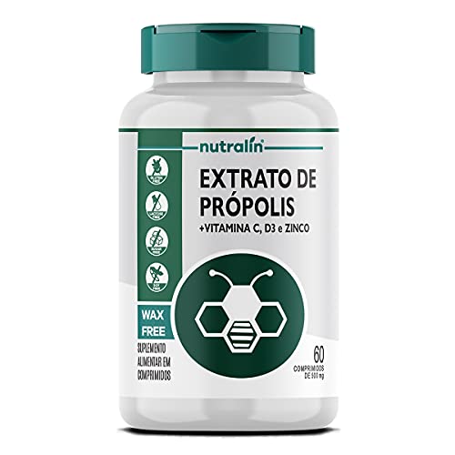 Nutralin Extrato De Própolis Com Vitamina C + Vitamina D3 + Zinco 60 Comprimidos