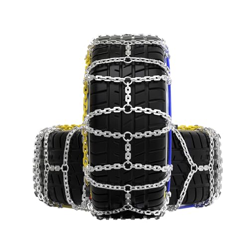 Cadenas de nieve para coche, SUV y camioneta: sistema de tracción para neumáticos (juego de 2)