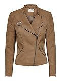 Only Onlava Faux Leather Biker Otw Noos Chaqueta, Marrãƒâ³n (Coconut Toasted), 38 Mujer