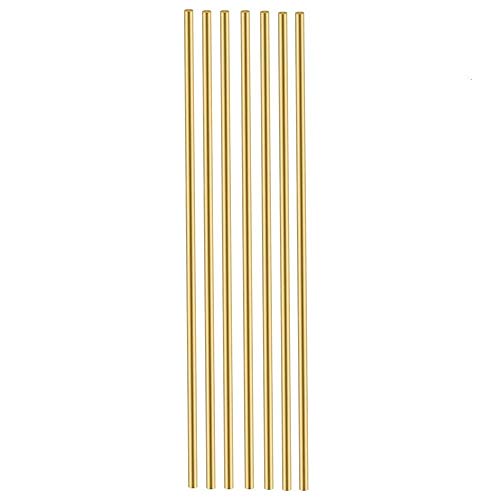 Comonc 7 PCS 9/64 inch Solid Brass Rods Lathe Bar Stock Kit Brass Round Stock 3.6 mm/ 9/64 inch in Diameter 12 Inch in Length